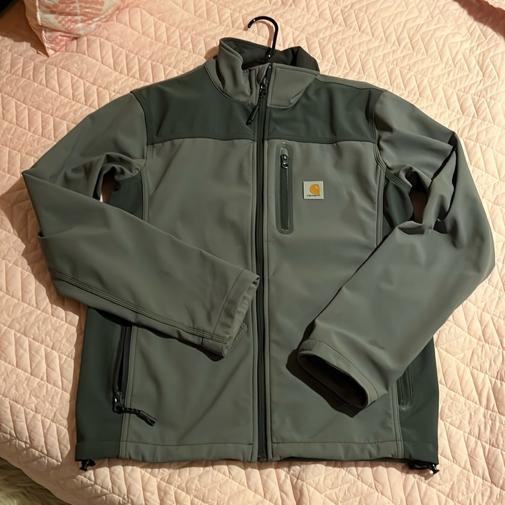 Cathartt Denwood jacket fleece lined soft shell gray small.
